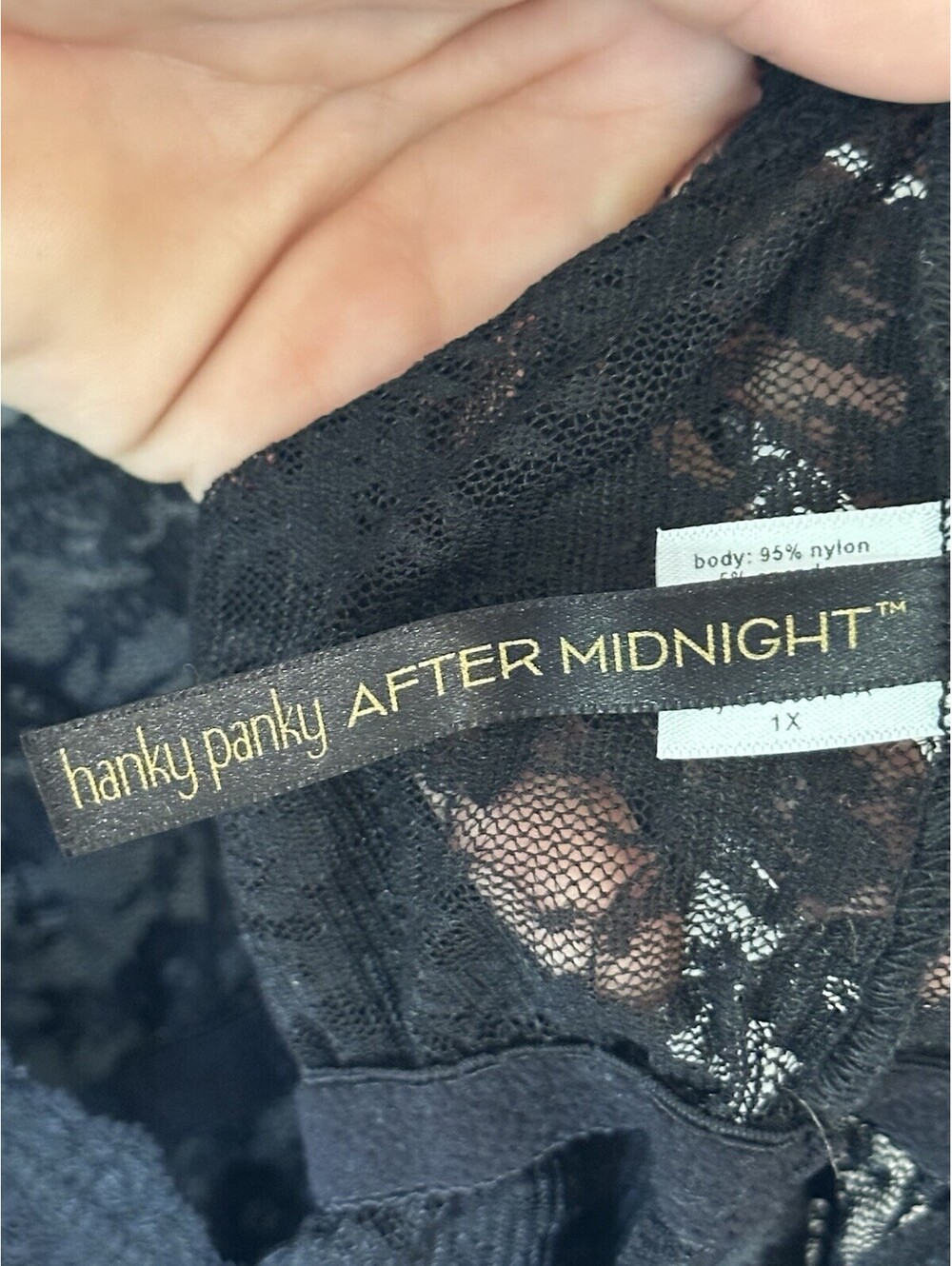 Hanky Panky After Midnight Baby Doll Camisole, Black Lace, 1X, Never Worn - Picture 4 of 5